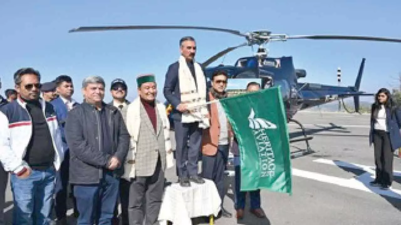 HP CM flags off copter services from Shimla HP CM flags off copter services from Shimla