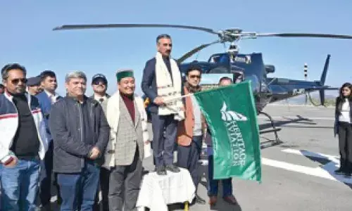 HP CM flags off copter services from Shimla HP CM flags off copter services from Shimla