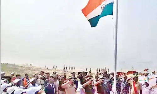Odisha Police hoist tricolour on Udabali island Odisha Police hoist tricolour on Udabali island
