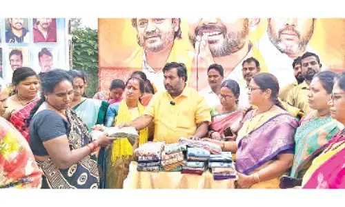 Sarees distributed to celebrate Lokesh’s birthday Sarees distributed to celebrate Lokesh’s birthday
