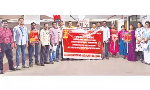 IOB award staff stage protest demonstration IOB award staff stage protest demonstration