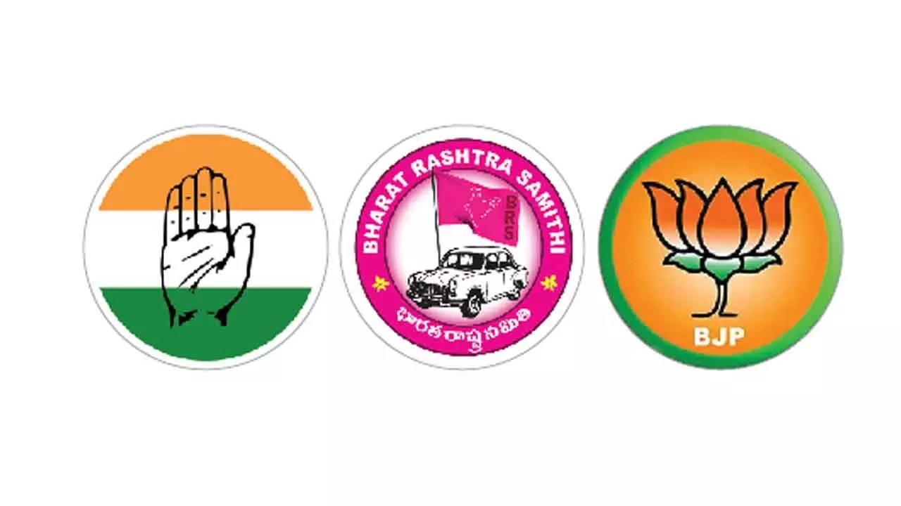 Congress, BRS, BJP gear up for high-voltage municipal poll battle Congress, BRS, BJP gear up for high-voltage municipal poll battle