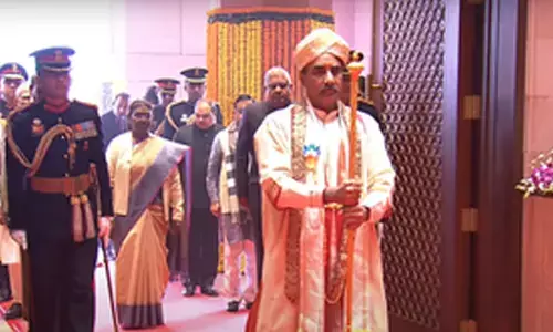 An iconic symbol that led the ceremonial welcome accorded to President Murmu in Parliament