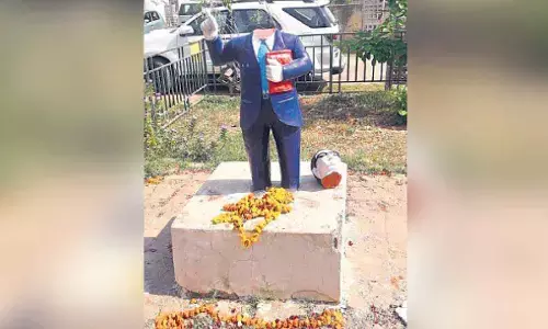 Ambedkar statue vandalised in Lko