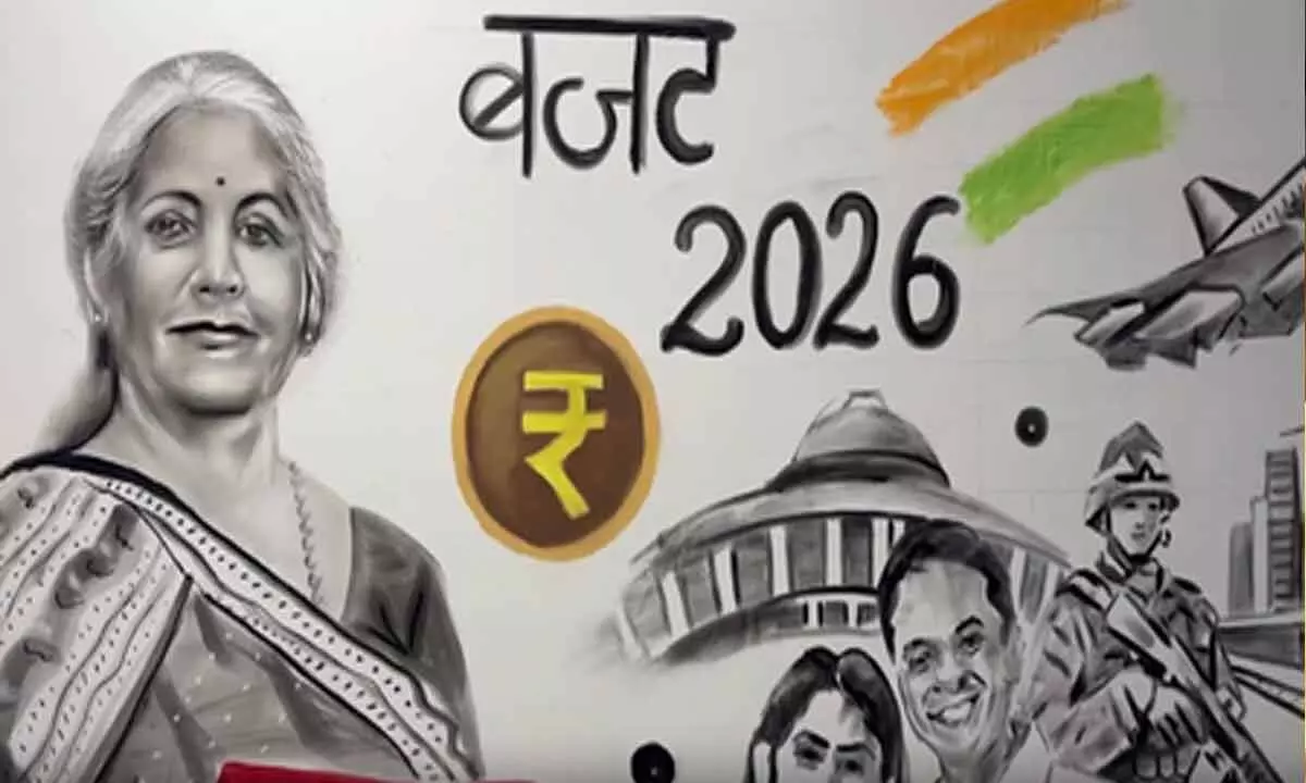 Giant 6-ft artwork of Nirmala Sitharaman created by UP artist for budget day Giant 6-ft artwork of Nirmala Sitharaman created by UP artist for budget day