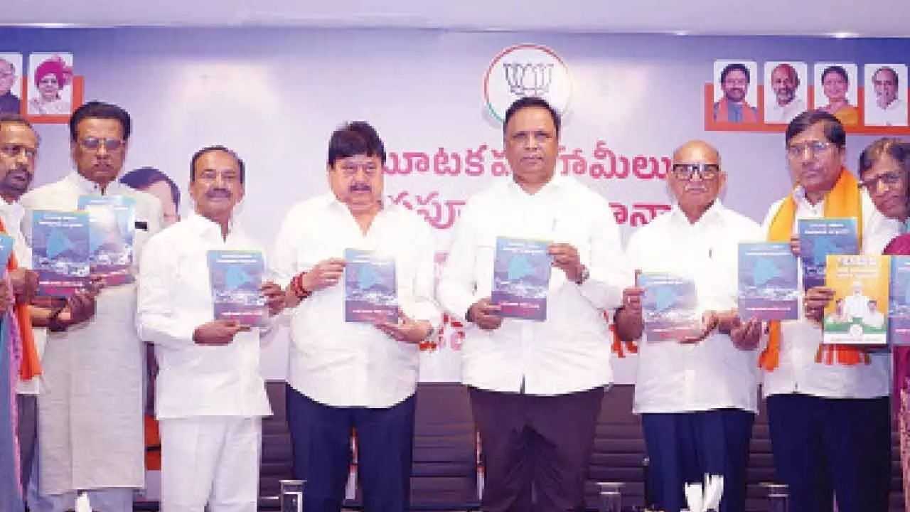 BJP releases charge sheet against Cong rule in TG BJP releases charge sheet against Cong rule in TG