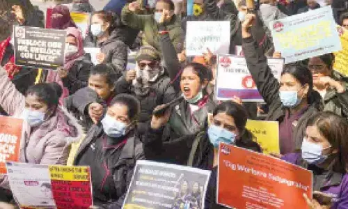 Promised flexibility, living with fear now: Women gig workers protest