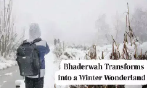 Fresh snowfall covers higher reaches of J-K’s Bhaderwah, delights tourists
