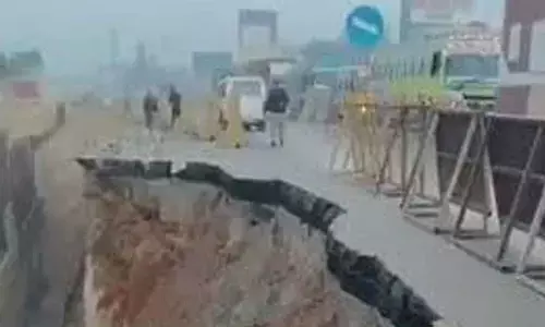 Part of NH-44 near Attibele caves in Bengaluru