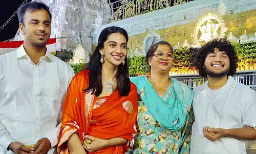 Actress Meenakshi Chaudhary Visits Tirumala for Lord Venkateswara Darshan