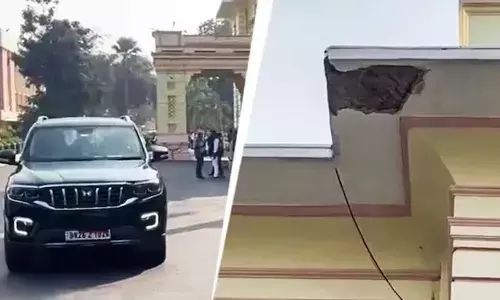 Portico Canopy Partially Collapses At Bihar Assembly, No Casualties