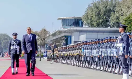 Seychelles President Patrick Herminie arrives in New Delhi