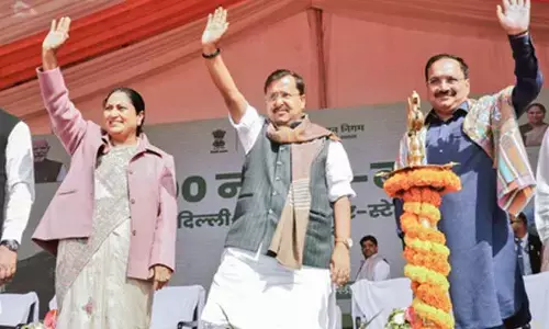 BJP President Nitin Nabin launches 500 DTC e-buses, flays AAP govt for failure