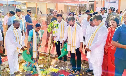 Revanth inaugurates reconsecration works at Sri Lakshmi Narasimha Swamy temple