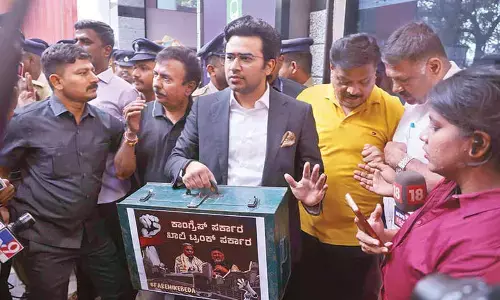 Tejasvi Surya detained during protest against Metro fare hike