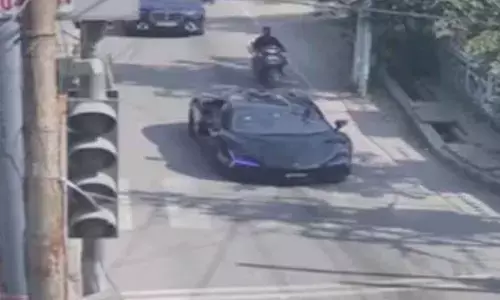 CCTV Captures Bodyguards Rushing To Tycoon’s Son After Lamborghini Crash In Kanpur