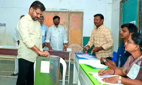 Telangana CM Revanth Reddy casts vote in Municipal Elections