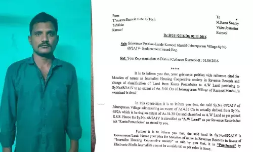 Patta land dispute in Kurnool Urban Mandal: Farmer accuses revenue officials of misleading collector