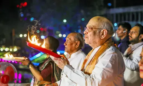 Gujarat: HM Amit Shah unveils gold-plated Shiva idol in Vadodara on Maha Shivratri