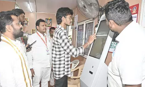 Digital kiosks launched at Durga temple Digital kiosks launched at Durga temple