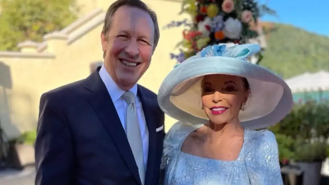Joan Collins celebrates 24 years of marriage with Percy Gibson marking her longest relationship