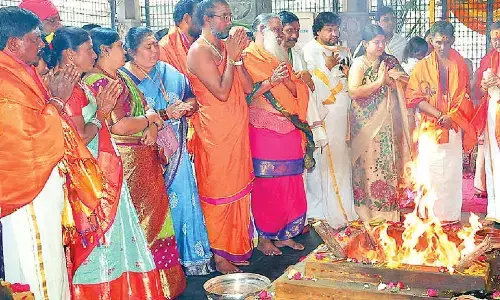 Brahmotsavams conclude at Srisailam with Poornahuti
