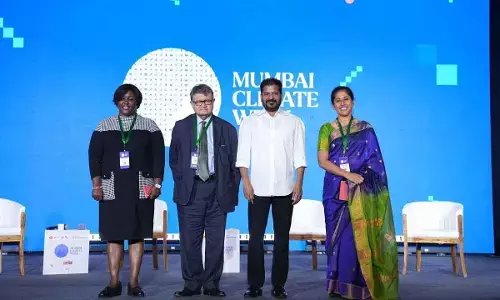 Chief Minister A Revanth Reddy at the Mumbai Climate Week in Mumbai on Wednesday