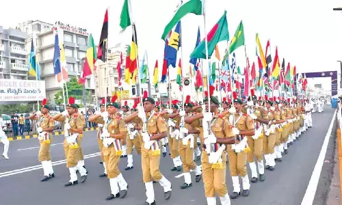 Spectacular display of professional skills by marching contingents Spectacular display of professional skills by marching contingents