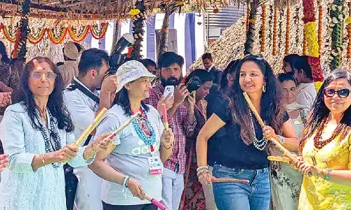 Naval officials visit Sankalpa Kala Village Naval officials visit Sankalpa Kala Village