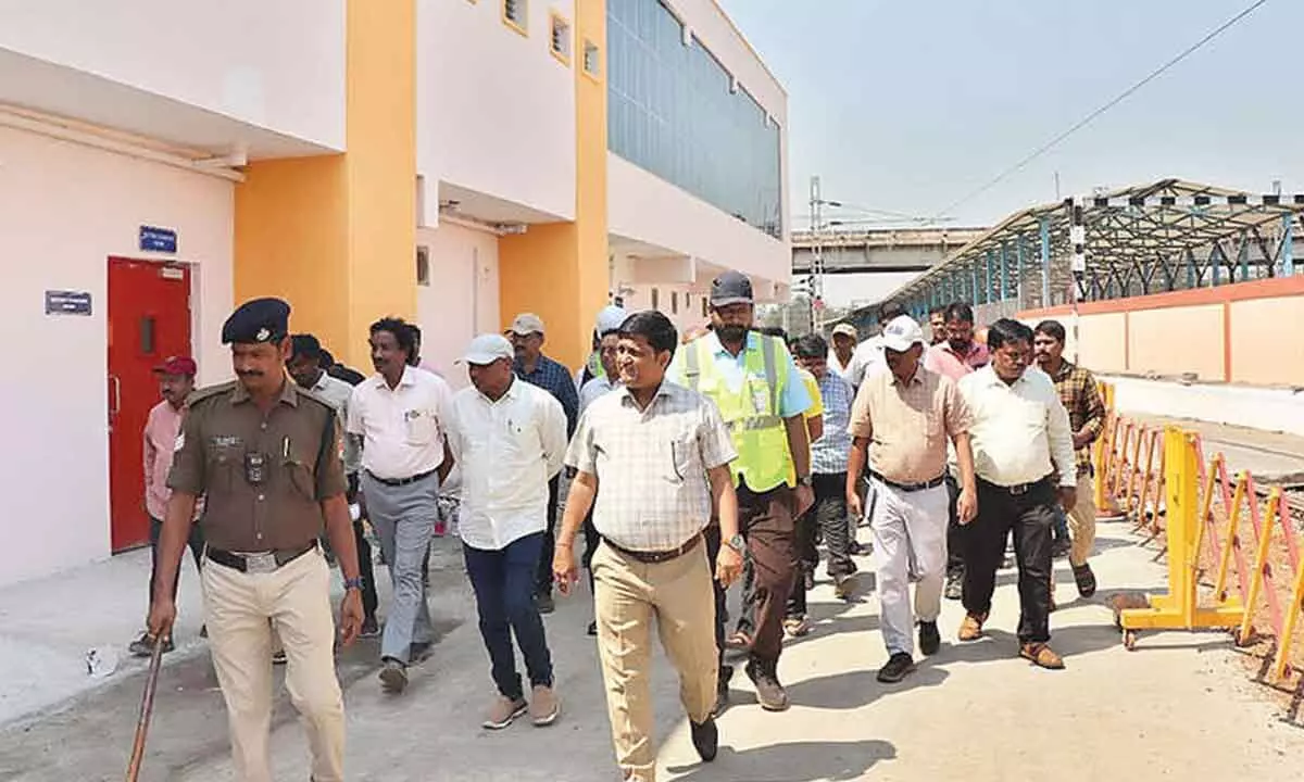 DRM Waltair inspects diesel loco shed DRM Waltair inspects diesel loco shed