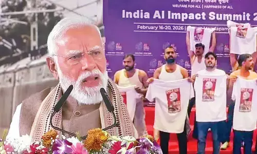 PM Modi blasts Congress for shirtless protest at AI meet PM Modi blasts Congress for shirtless protest at AI meet