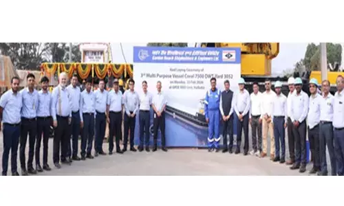 GRSE lays foundation for 3rd muti-purpose vessel for German firm