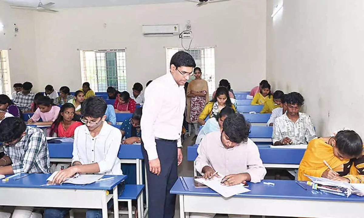 Intermediate exams begin smoothly in Tirupati Intermediate exams begin smoothly in Tirupati