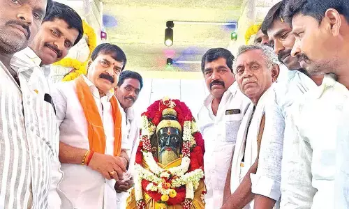 Valmiki statue unveiled at Peravali in Singanamala mandal
