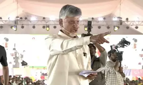 CM Chandrababu lays stone for Veligonda projects feeder canal work in Markapuram CM Chandrababu lays stone for Veligonda projects feeder canal work in Markapuram