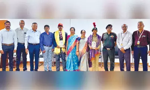 NCC Cadets Rupak Deep, Srivalli Naidu felicitated