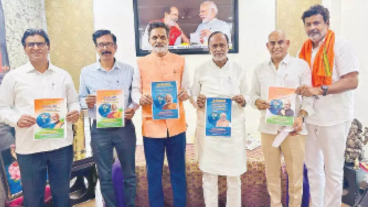 Laxman unveils logo of ‘Narendra Modi Mission-Vision’ series Laxman unveils logo of ‘Narendra Modi Mission-Vision’ series