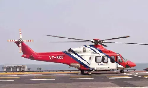 Newly-deployed AW-139 civil chopper carries out logistics tasks