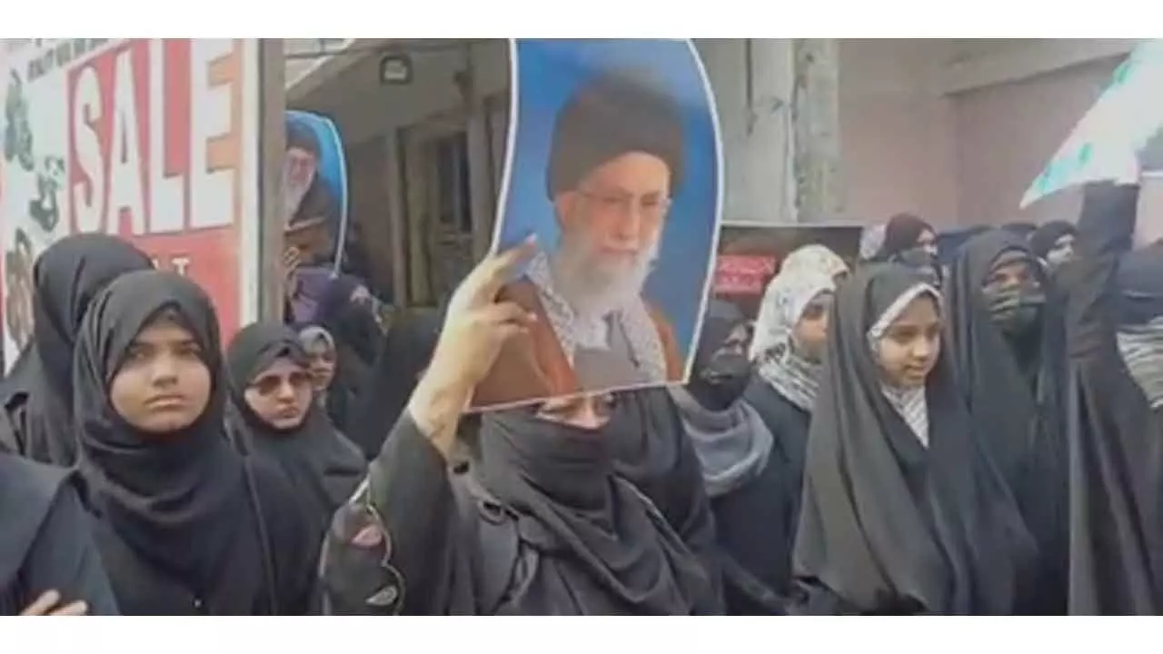 Protests erupt in Hyderabad over Khameneis killing Protests erupt in Hyderabad over Khameneis killing
