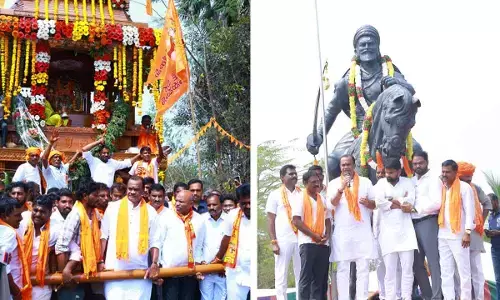 Sri Rama Rathayatra and Chhatrapati Shivaji Statue Unveiling Celebrated in Ramulabanda with Minister Komatireddy Venkata Reddy Sri Rama Rathayatra and Chhatrapati Shivaji Statue Unveiling Celebrated in Ramulabanda with Minister Komatireddy Venkata Reddy