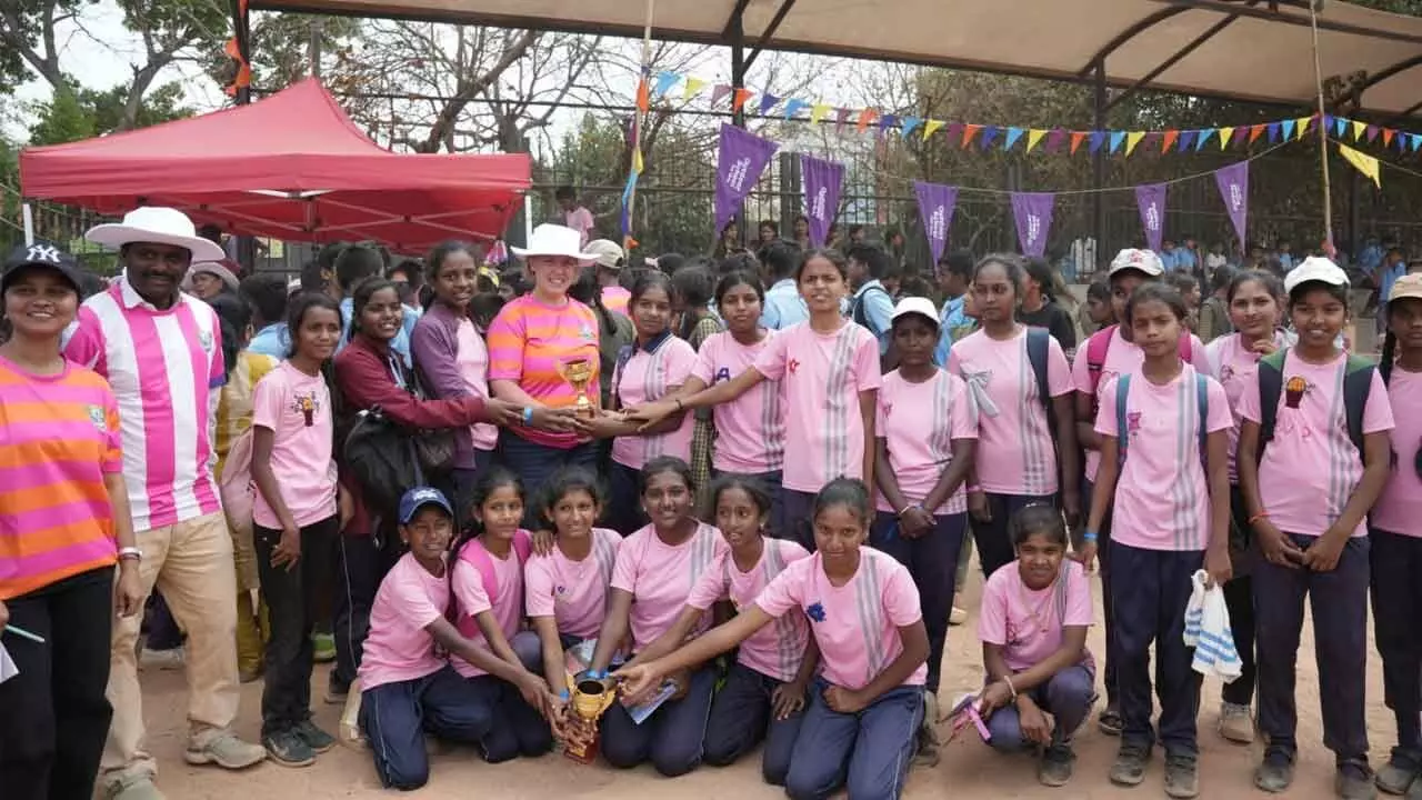 Lisa Heydlauff (CEO, Going to School) celebrates match day in Bengaluru alongside Government School students. This initiative, powered by the Government of Karnataka, Oracle, BT Group, the British Asian Trust, and Bengaluru FC Soccer Schools, highlights the power of sport in driving educational and social change. Lisa Heydlauff (CEO, Going to School) celebrates match day in Bengaluru alongside Government School students. This initiative, powered by the Government of Karnataka, Oracle, BT Group, the British Asian Trust, and Bengaluru FC Soccer Schools, highlights the power of sport in driving educational and social change.