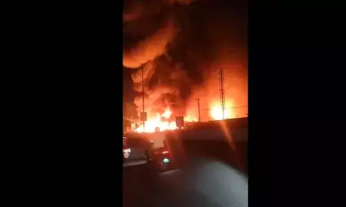 Major Fire Destroys Furniture Shops at Bachupally Major Fire Destroys Furniture Shops at Bachupally