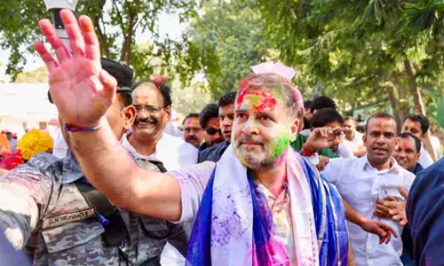 Rahul Gandhi celebrates Holi at Congress HQ, calls for harmony and togetherness