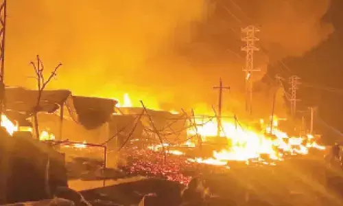 Bachupally furniture market ravaged by midnight blaze Bachupally furniture market ravaged by midnight blaze