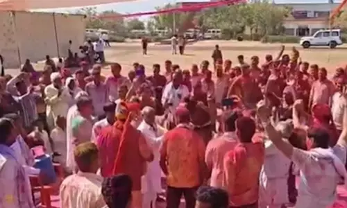 Police personnel celebrate Holi with enthusiasm in MP, Rajasthan, UP