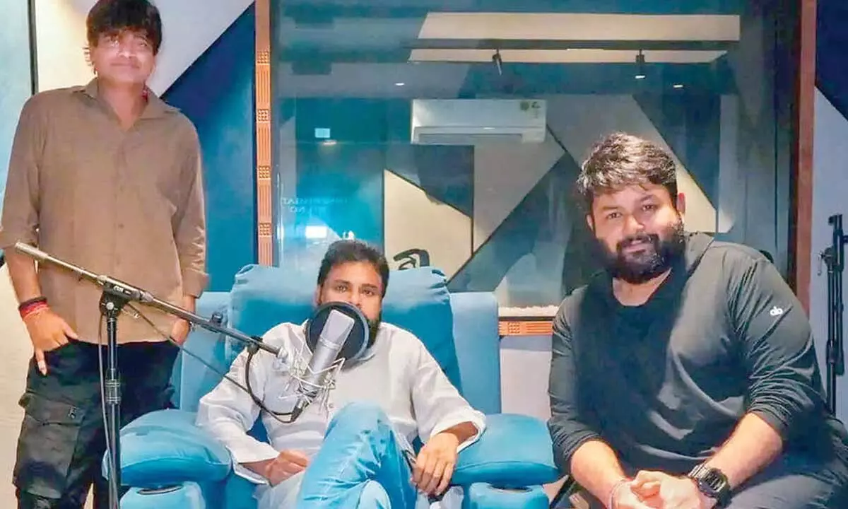 Pawan Kalyan begins dubbing for ‘Ustaad Bhagat Singh’ Pawan Kalyan begins dubbing for ‘Ustaad Bhagat Singh’