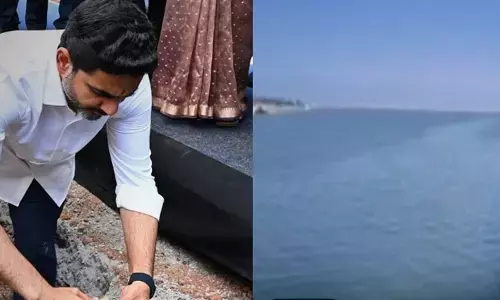 Nara Lokesh lays foundation for Sagar Defence Shipyard in Nellore