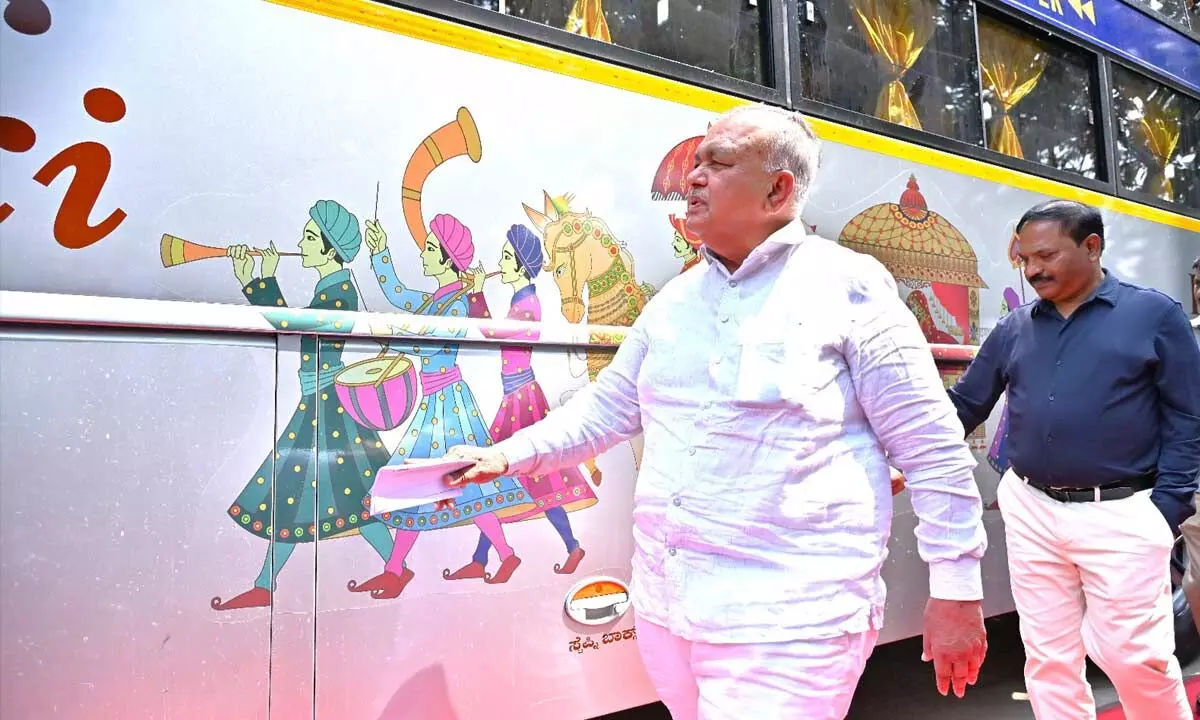 KSRTC Marks International Women’s Day; Ramalinga Reddy Flags Off 115 New Buses KSRTC Marks International Women’s Day; Ramalinga Reddy Flags Off 115 New Buses