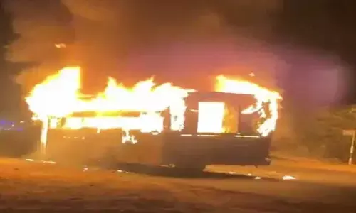 1 Dead, 3 Injured After Jaisalmer-Ahmedabad Bus Catches Fire In Gujarat