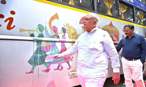 KSRTC Marks International Women’s Day; Ramalinga Reddy Flags Off 115 New Buses